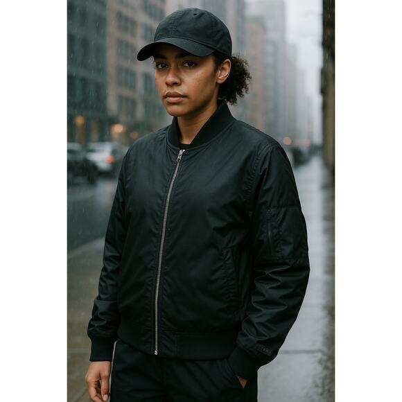 New with Tags Athleta Flex Bomber Jacket Black – XL/T (Tall) Water Repellent - Picture 1 of 7